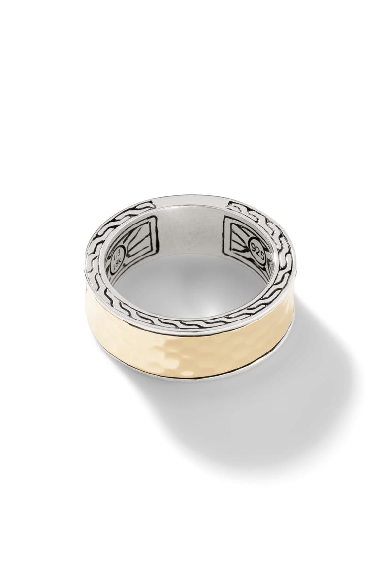 Carved Chain Palu Band Ring, Silver, Gold, Main, color, SILVER/ GOLD