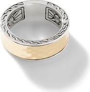John Hardy Carved Chain Palu Band Ring, Silver, Gold