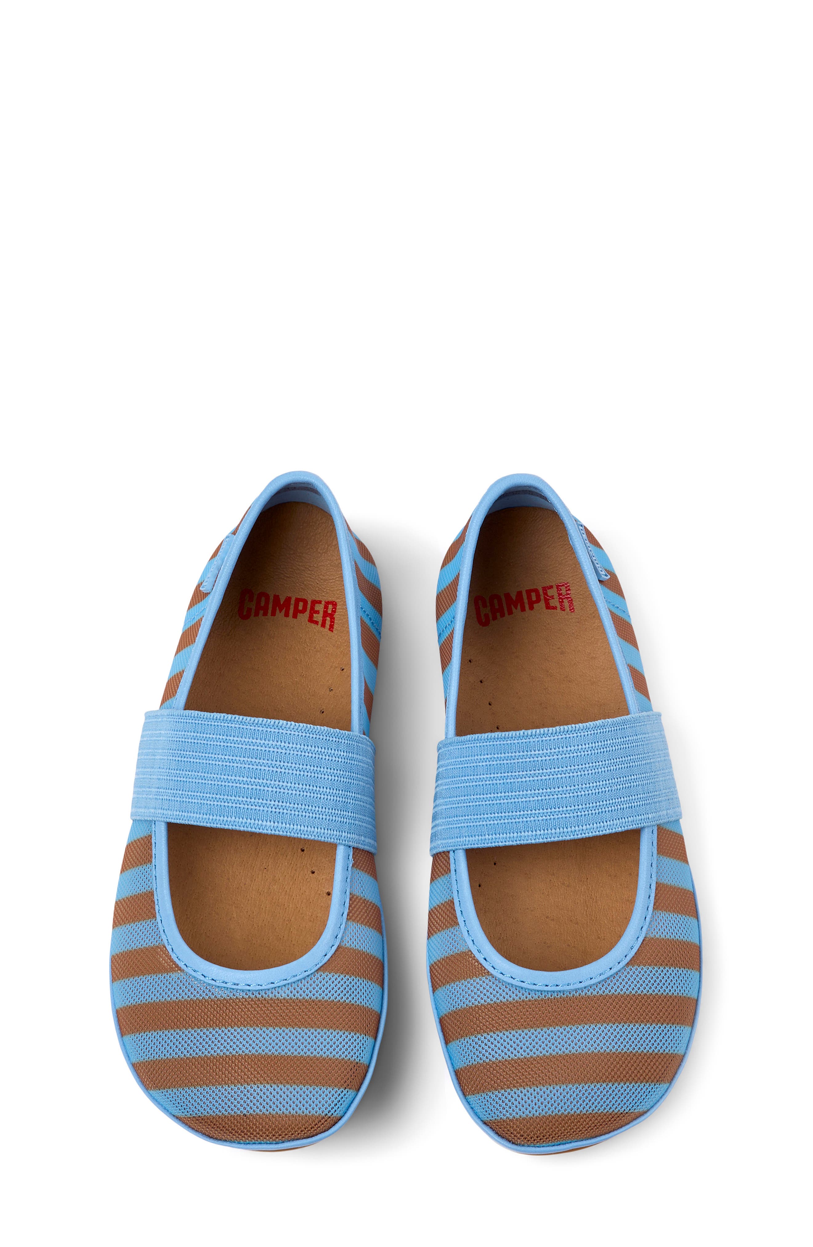 Camper Kids' Right Mary Jane Ballet Flat, Alternate, color, Blue Stripe