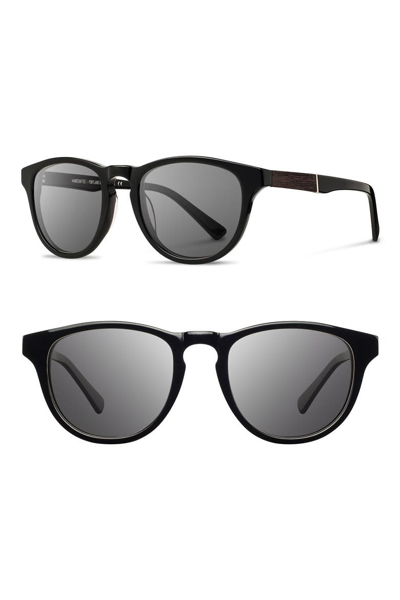 'Francis' 49mm Sunglasses, Main, color, BLACK/ EBONY/ GREY