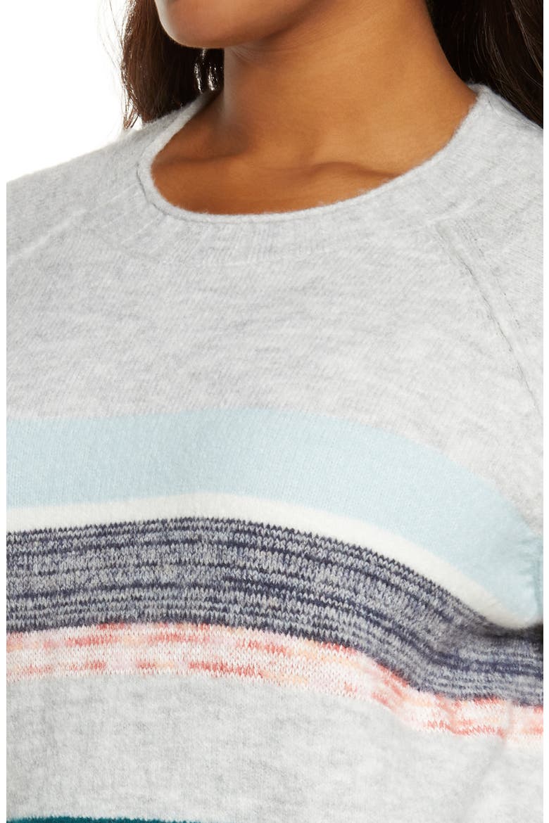 Cozy Mix Stripe Crewneck Sweater, Alternate, color, GREY ROCKING STRIPE