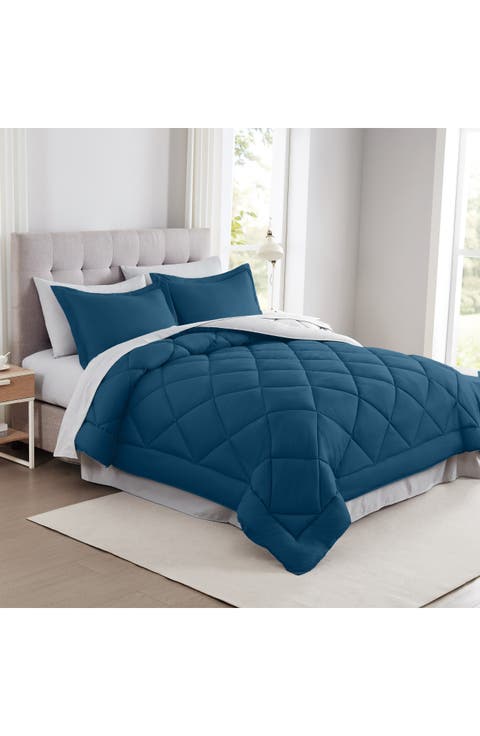 Solid Reversible 7-Piece Comforter Set