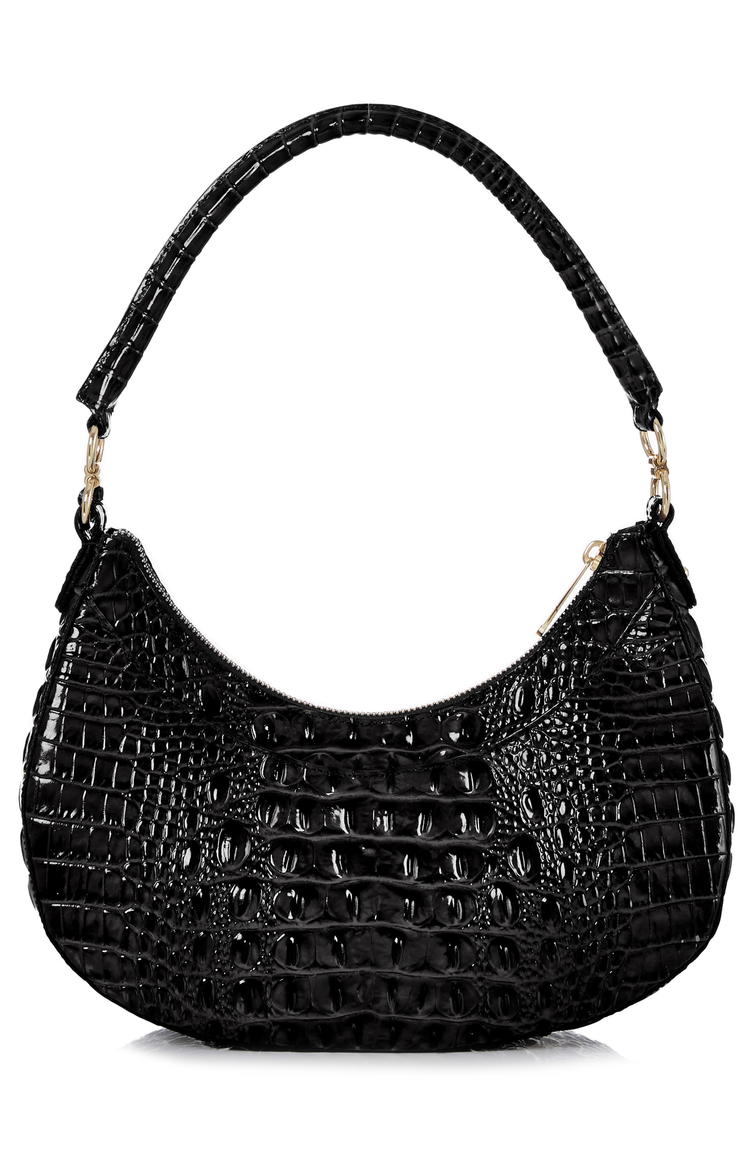 Brahmin Small Bekka Croc Embossed Leather Shoulder Bag, Alternate, color, 
