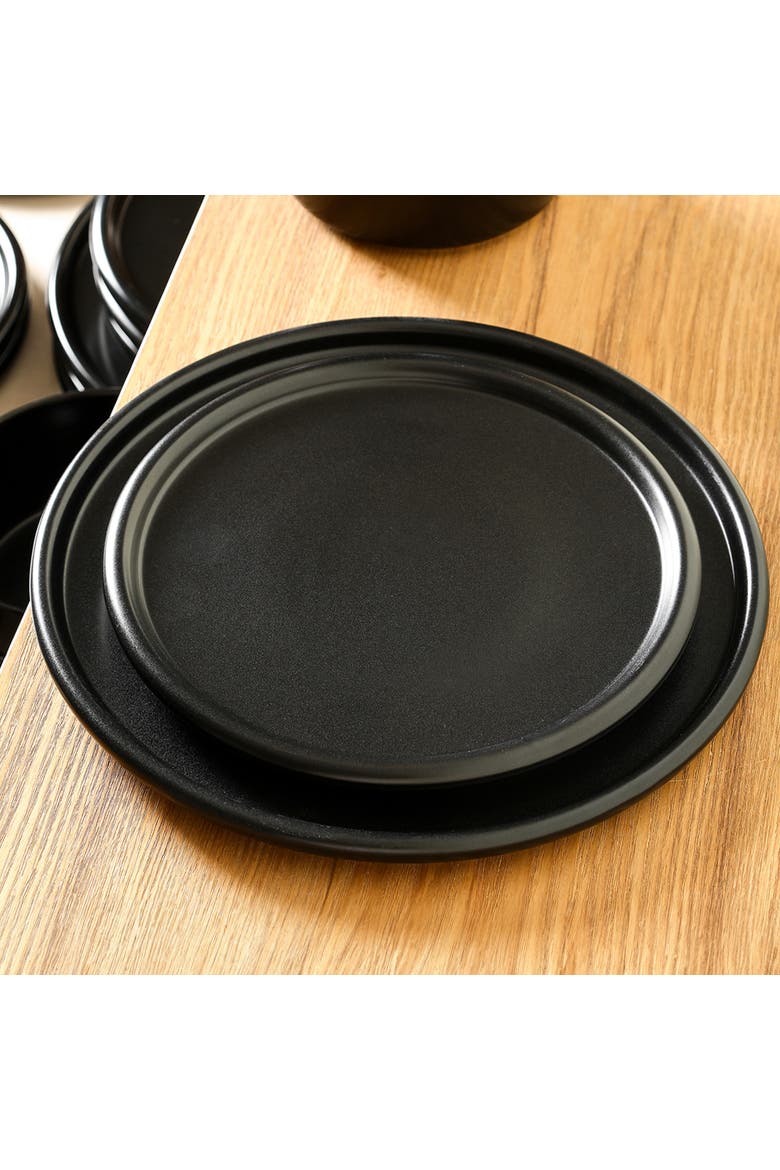 Eden Stoneware 4-Piece Dinner Plate Set, Alternate, color, Black