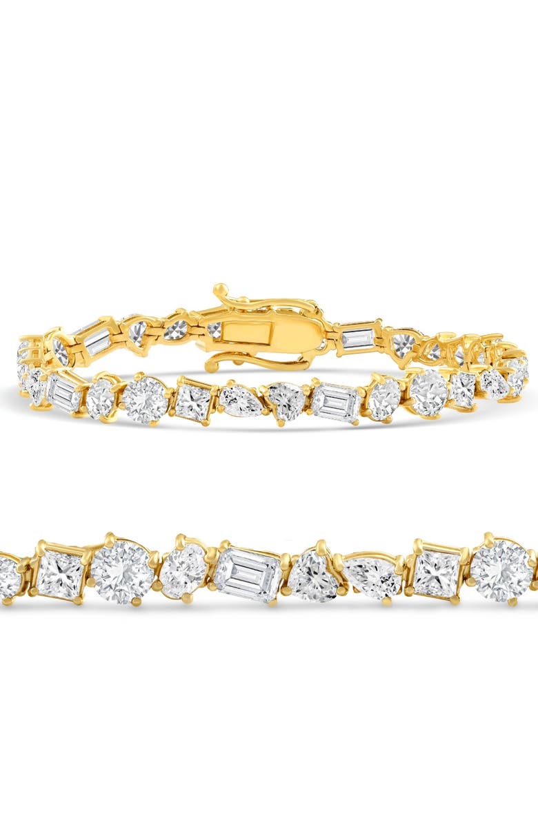 Bliss Diamond F/VS 15Ct Mixed Fancy Cut Diamond Tennis Bracelet 14k Gold Lab Grown 7", Main, color, 14K Yellow Gold