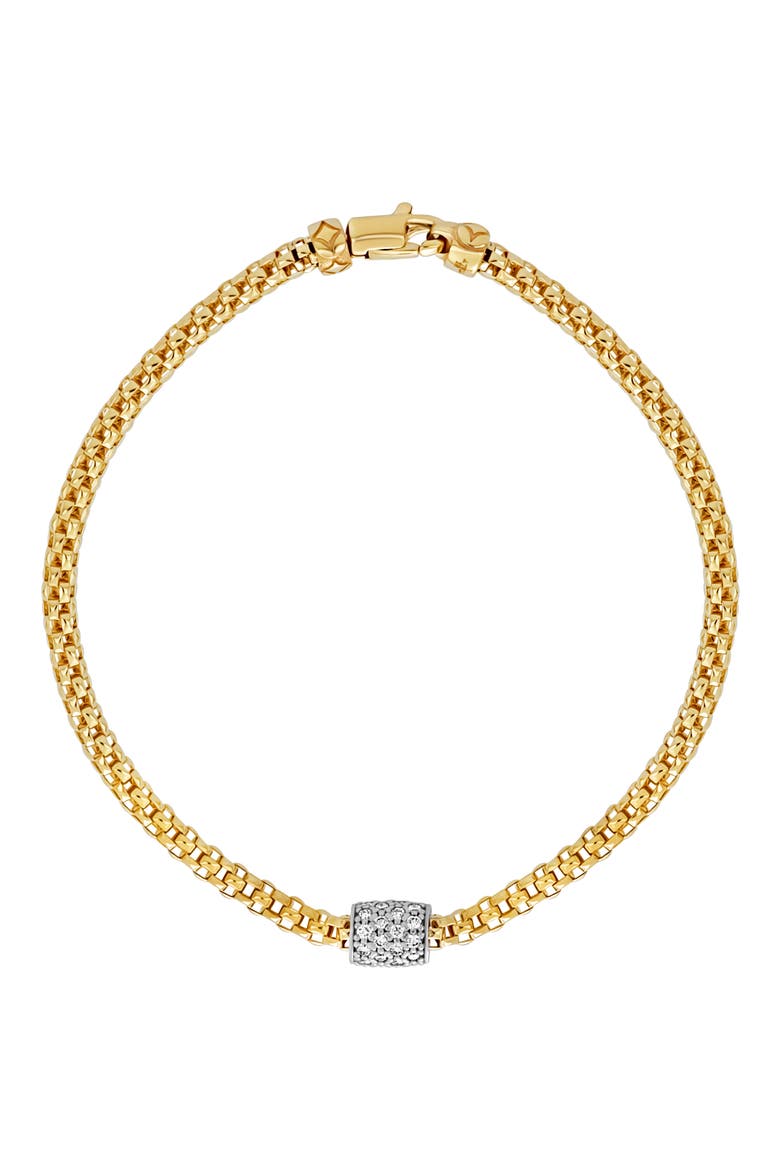 Diamond Charm Chain Bracelet (Nordstrom Exclusive), Main, color, 18K YELLOW GOLD