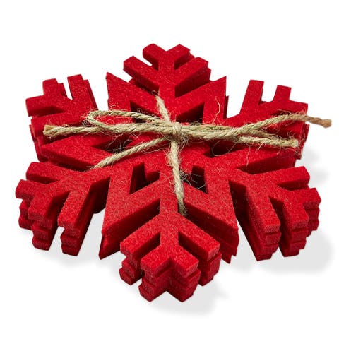 Snowflake Coaster Set of 4 for Winter Christmas Bar