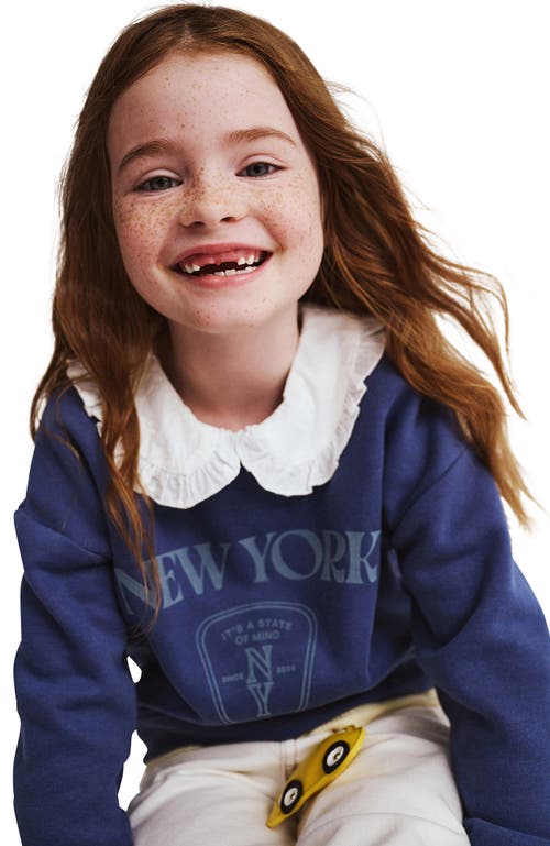 Cotton On Kids Kid's Daisy Fleece Crew In Blue