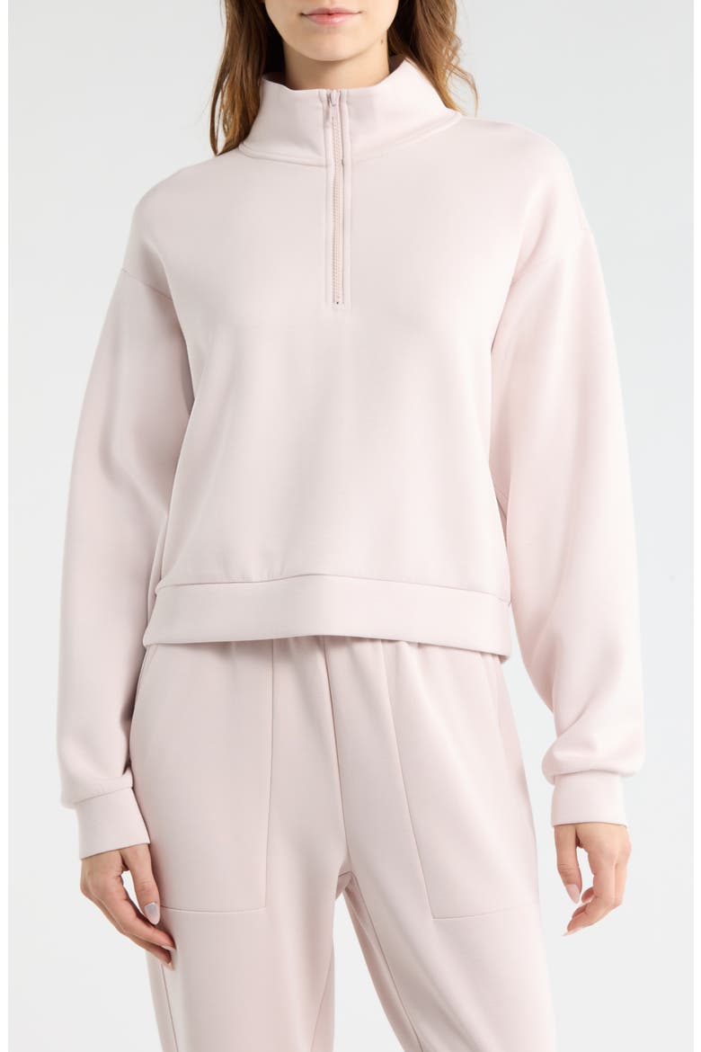 Whisper Knit Quarter Zip Pullover, Main, color, PINK HUSH