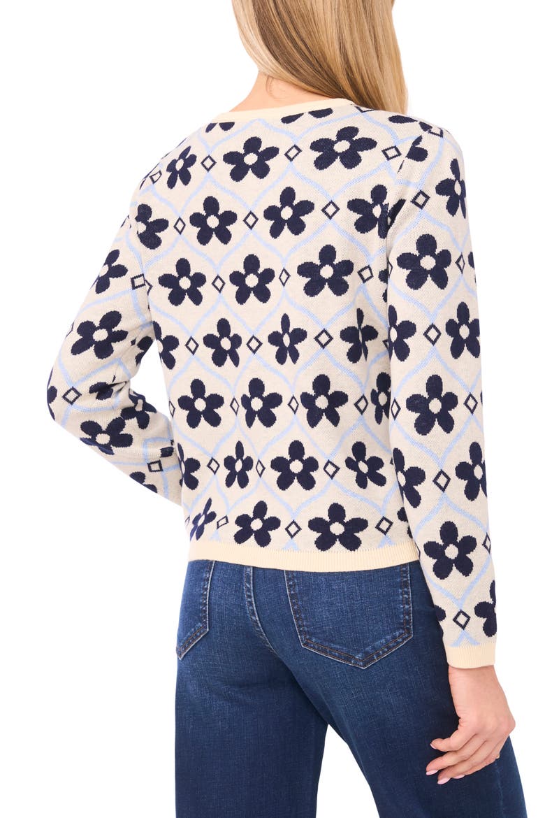 Floral Cardigan, Alternate, color, SWEET BUTTER