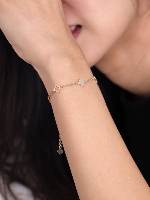 Devata Clover Link Chain Bracelet In Gold