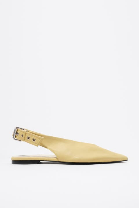 Leather Slingback Pointed Toe Ballerina