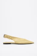 Bimba y Lola Leather Slingback Pointed Toe Ballerina
