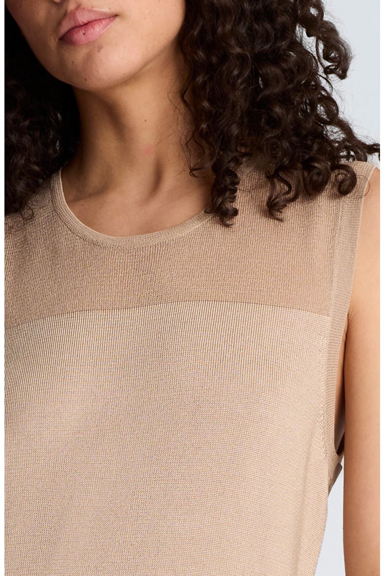 Semisheer Sleeveless Knit Dress, Alternate, color, TIMELESS TAUPE