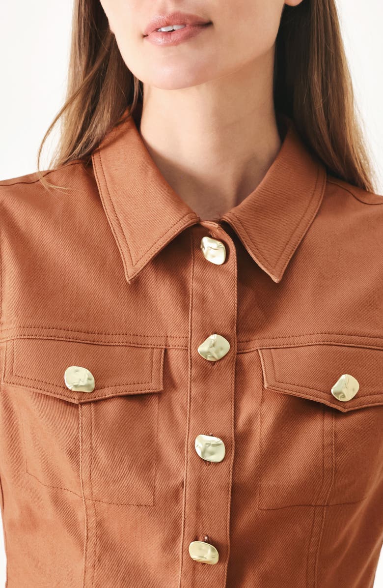 FREEMARKET Cropped Button-Up Shirt, Alternate, color, Terracotta