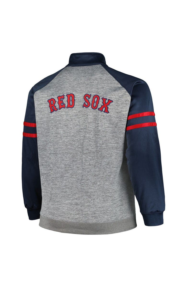 PROFILE Men's Navy/Heather Gray Boston Red Sox Big & Tall Raglan Full-Zip Track Jacket, Alternate, color, Navy