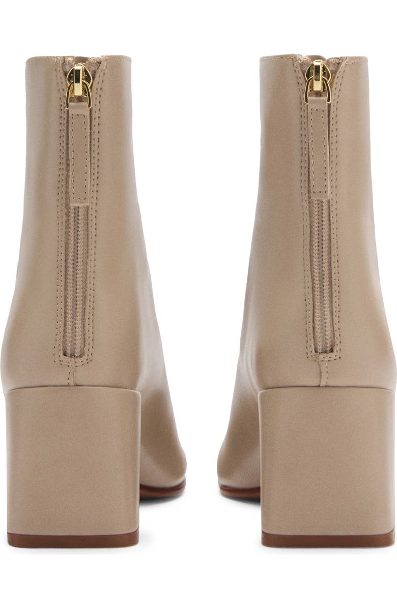 MANGO Block Heel Bootie, Alternate, color, Ecru