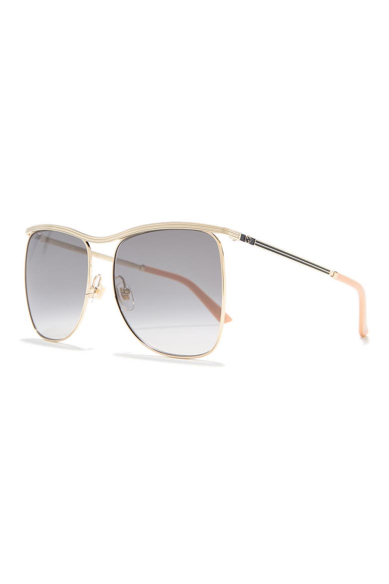 63mm Square Sunglasses, Alternate, color, GOLD