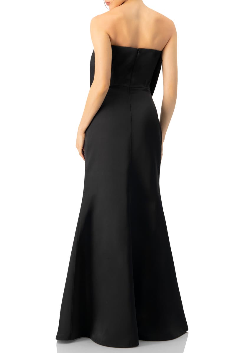 IVONNE Strapless Mermaid Gown with Bow, Alternate, color, Black