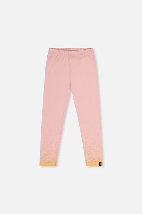 Organic Cotton Glitter Hem Elastic Waist Leggings