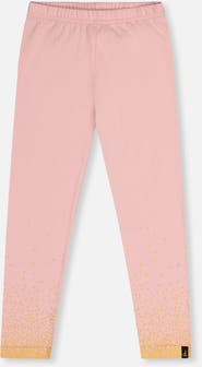 Deux par Deux Organic Cotton Glitter Hem Elastic Waist Leggings
