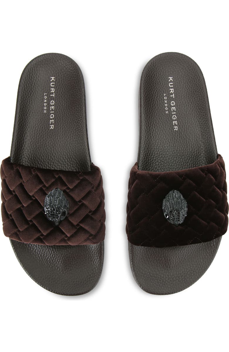 Kurt Geiger London Meena Eagle Head Slide Sandal, Alternate, color, Dark Brown