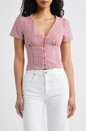Princess Polly Isolda Gingham Button-Up Top