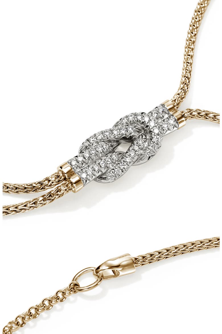Love Knot Y-Necklace, Diamonds, Alternate, color, GOLD