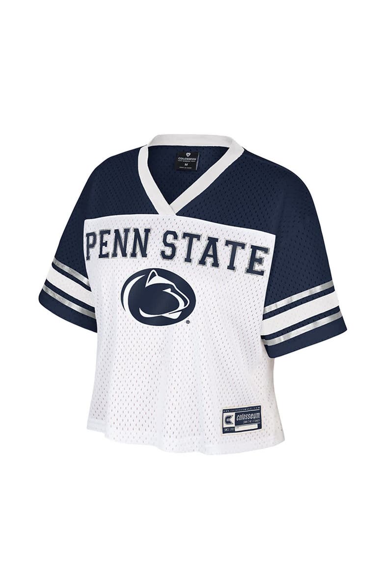 COLOSSEUM Women's Colosseum White Penn State Nittany Lions Treasure Cropped Football Jersey, Alternate, color, White