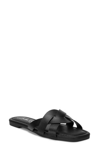 LONDON RAG Dickery Slide Sandal in Black at Nordstrom Rack, Size 8.5