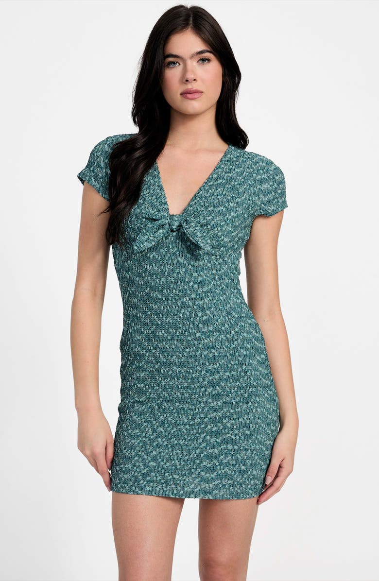 GUESS Naleny Tie Front Body-Con Minidress, Alternate, color, 