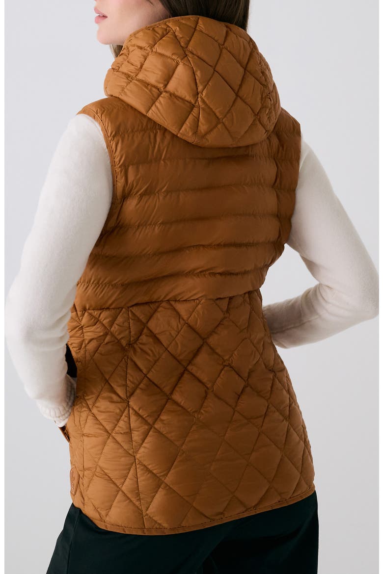 The Base Water Repellent Insulated Hooded Vest, Alternate, color, GINGER