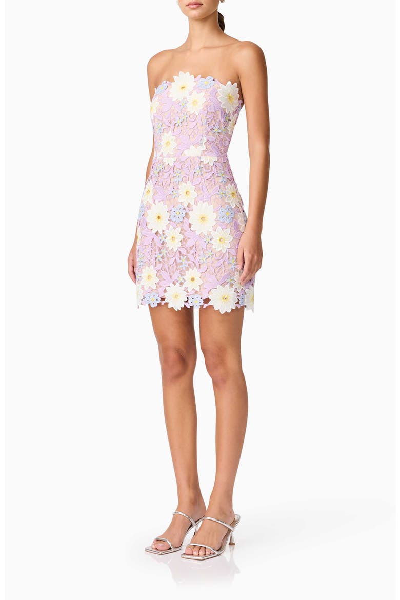 Sigrid Strapless Minidress, Alternate, color, LILAC MULTI