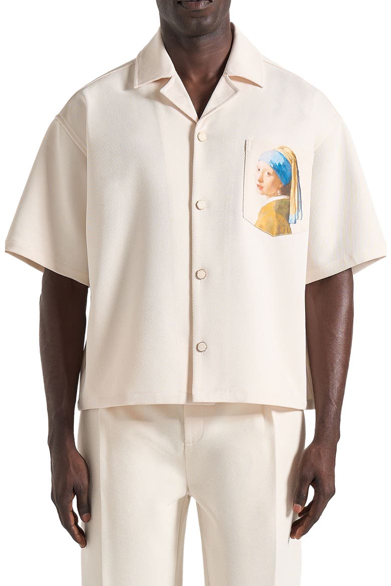 Stephane "A Girl With A Pearl Earring" Boxy Shirt, Alternate, color, Cream