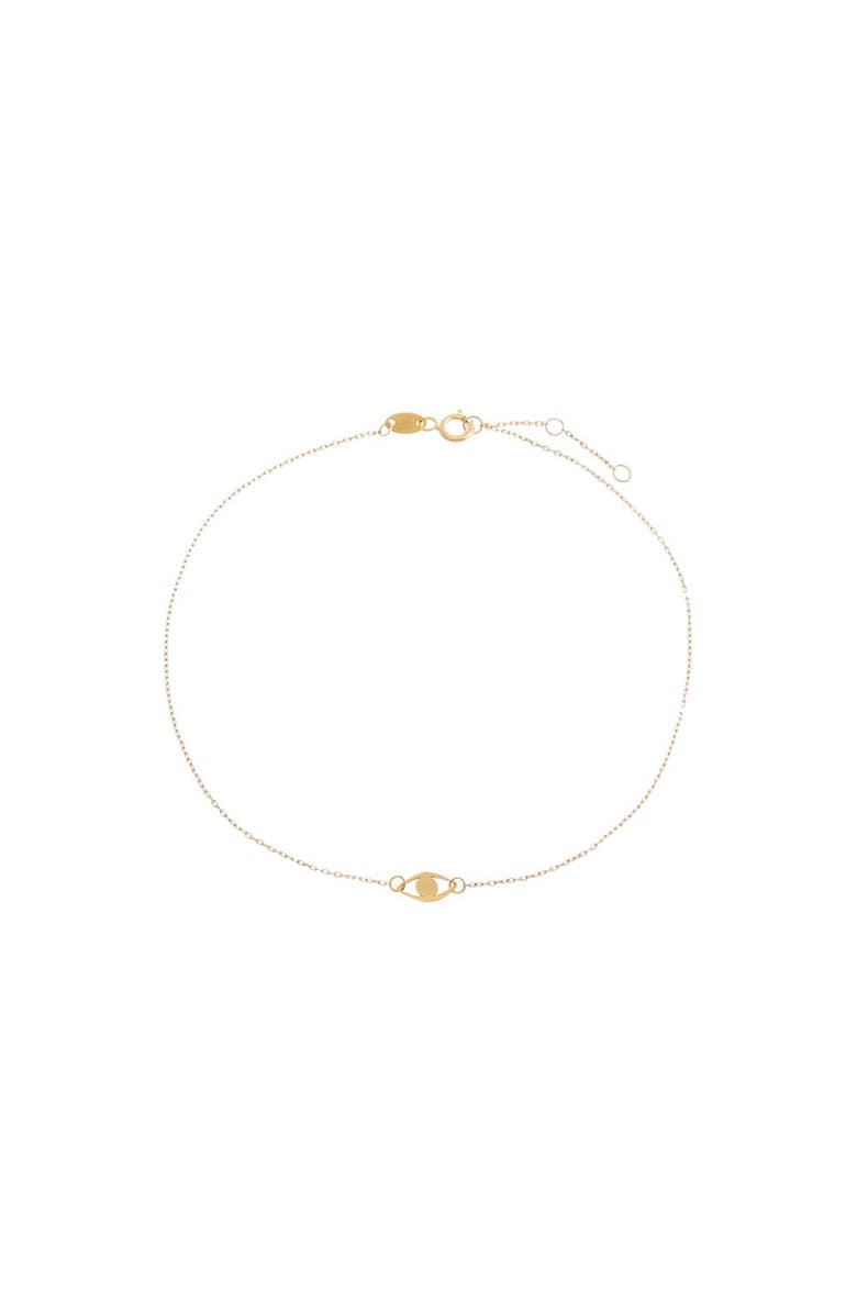 BY ADINA EDEN Solid Evil Eye Pendant Anklet 14K, Main, color,