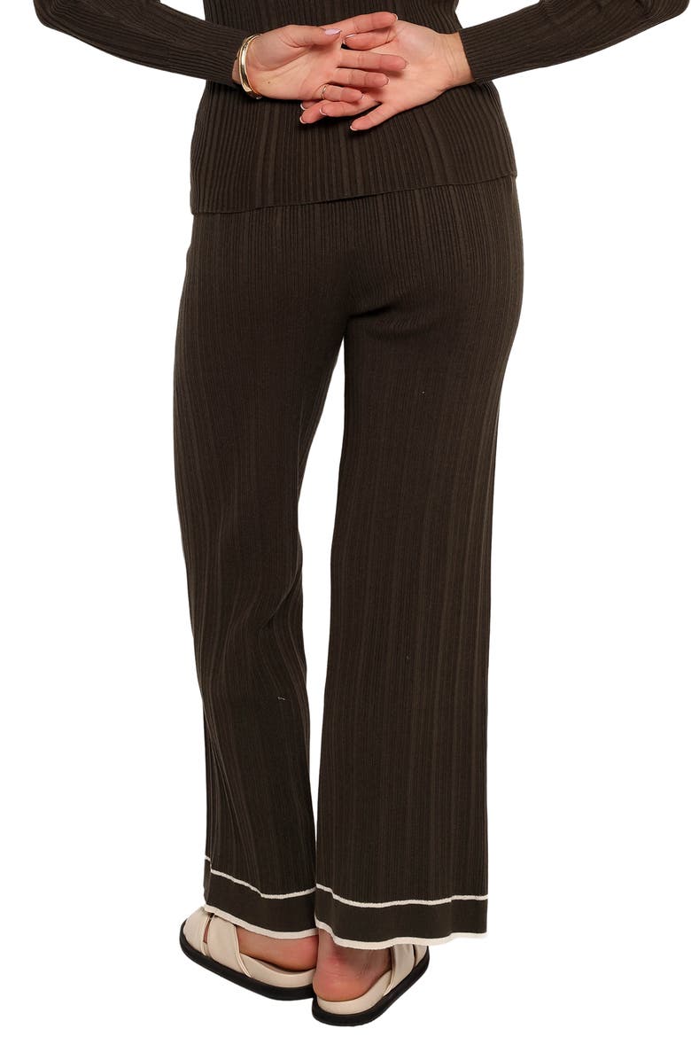Petal & Pup Alondra Wide Leg Rib Pants, Alternate, color, Olive