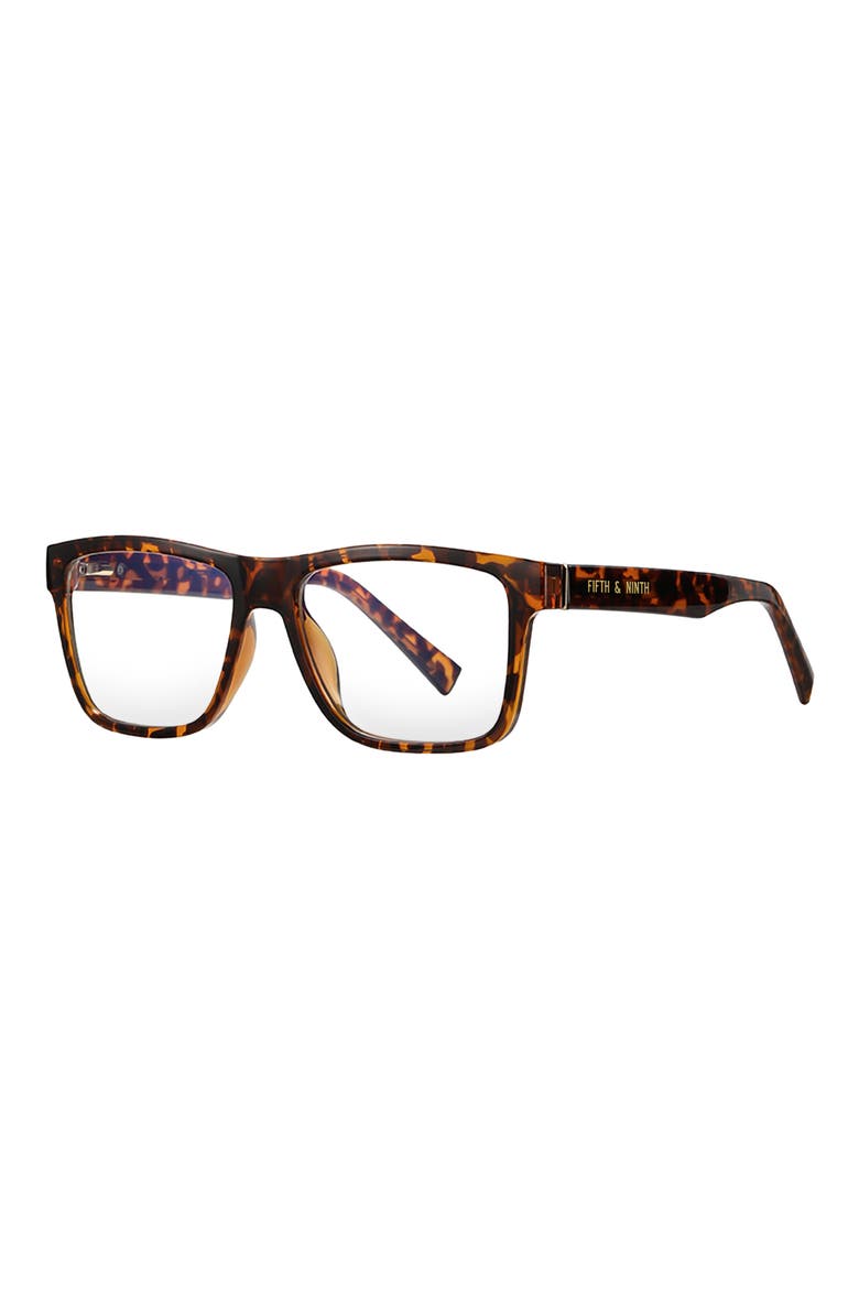 Parker 57mm Square Blue Light Blocking Glasses, Alternate, color, TORTE