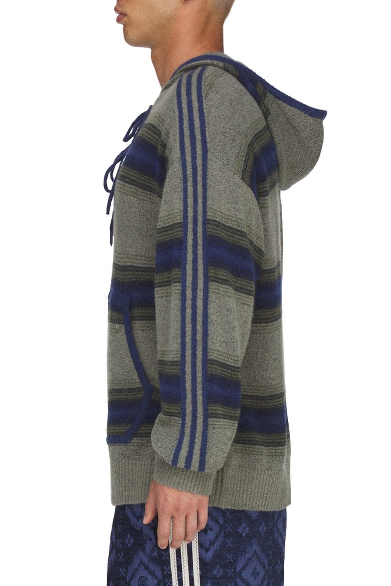x CLOT Baja Stripe Oversize Hooded Sweater, Alternate, color, TRACE KHAKI/ TECH INDIGO