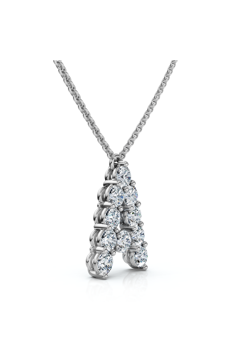 1Ct Diamond Initial "A" Pendant 14k Gold 18" Necklace Lab Grown 5/8" Tall, Alternate, color, Rose Gold
