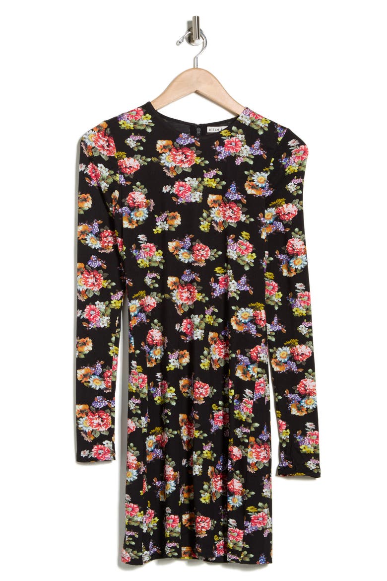Delora Floral Long Sleeve Dress, Alternate, color, MAGNOLIA FLORAL BLACK