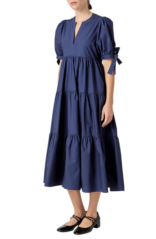 ENGLISH FACTORY ENGLISH FACTORY TIERED MIDI DRESS