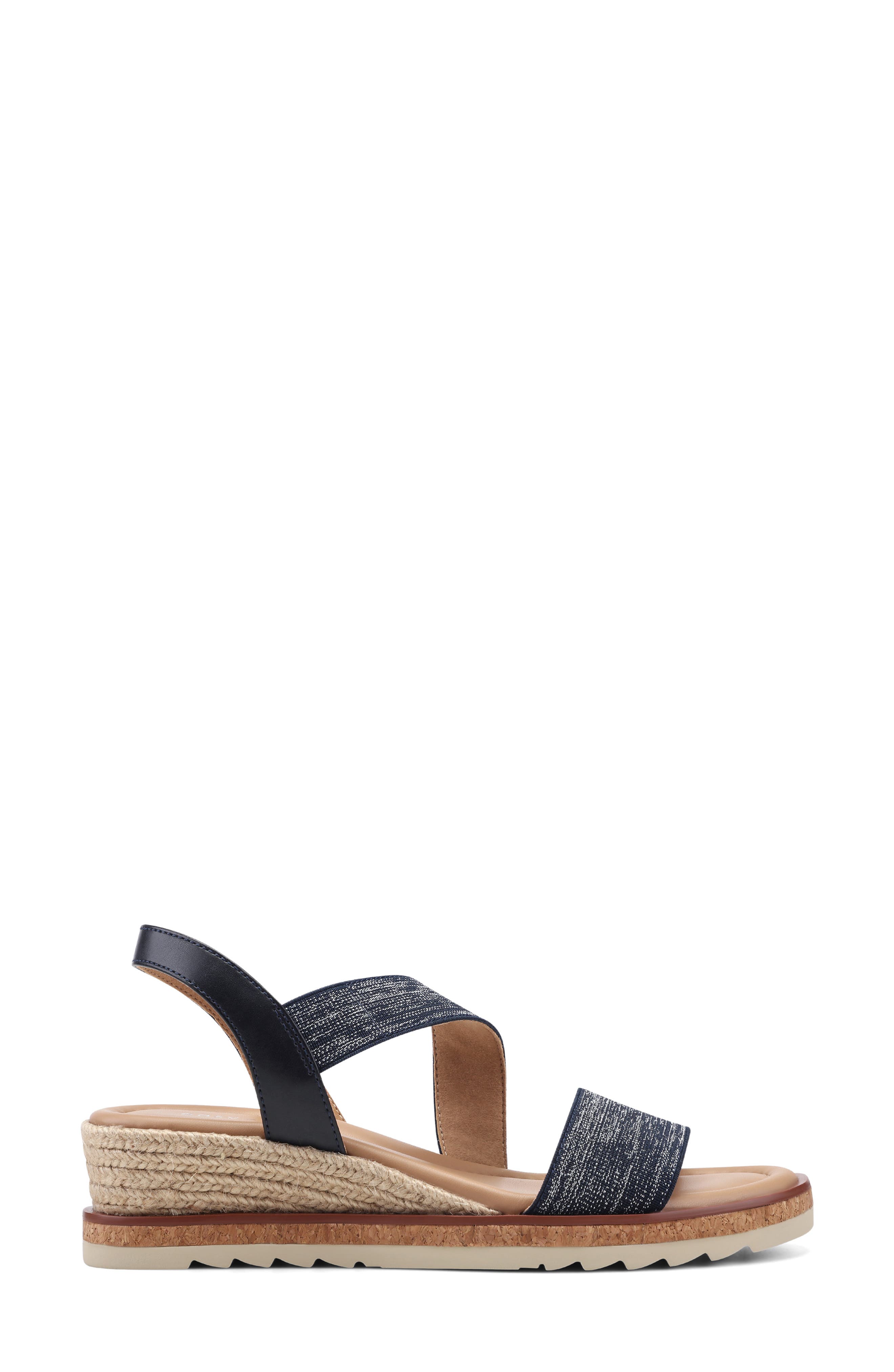 Sabina Wedge Sandal, Alternate, color, DARK BLUE