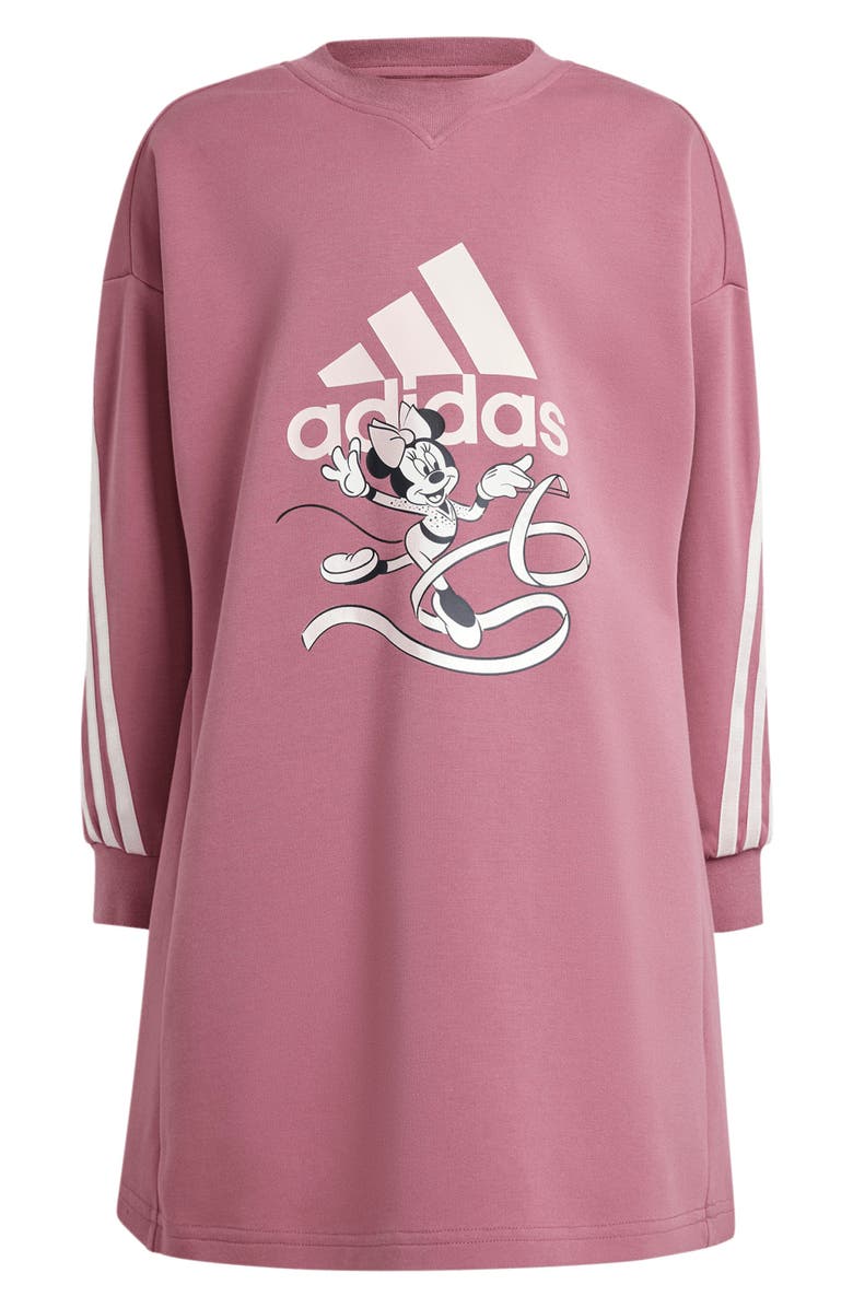 adidas x Disney Kids' Minnie Mouse Long Sleeve T-Shirt Dress, Main, color, 