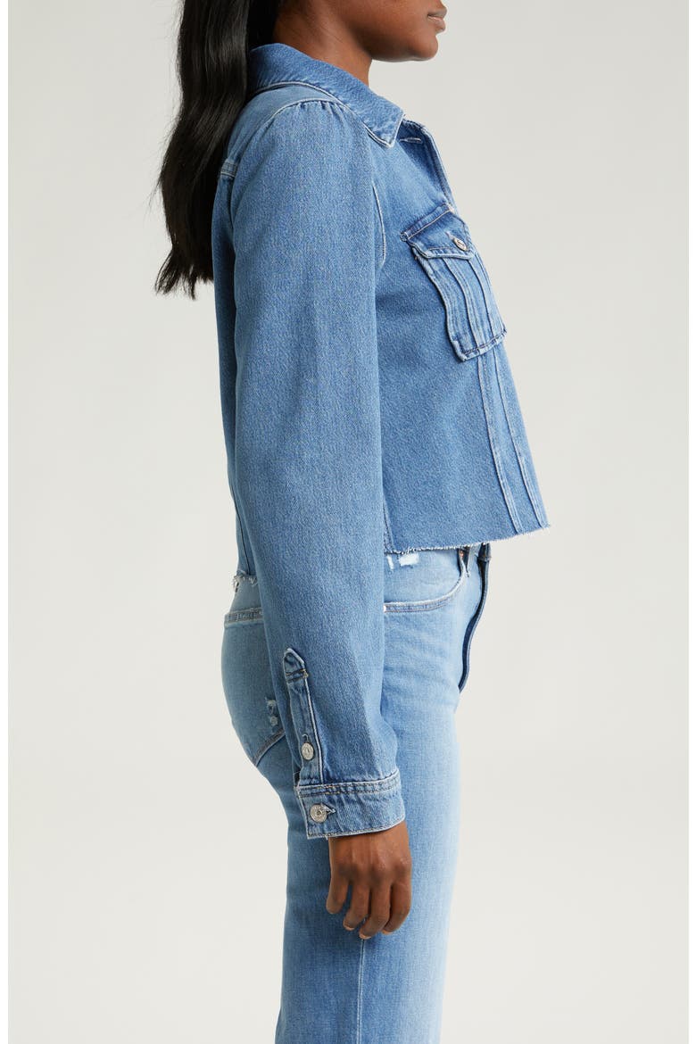 Pacey Raw Hem Crop Denim Jacket, Alternate, color, SELAH
