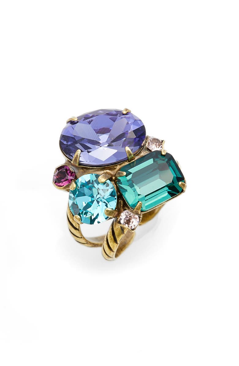 Sorrelli Crystal Cluster Cocktail Ring, Main, color, 
