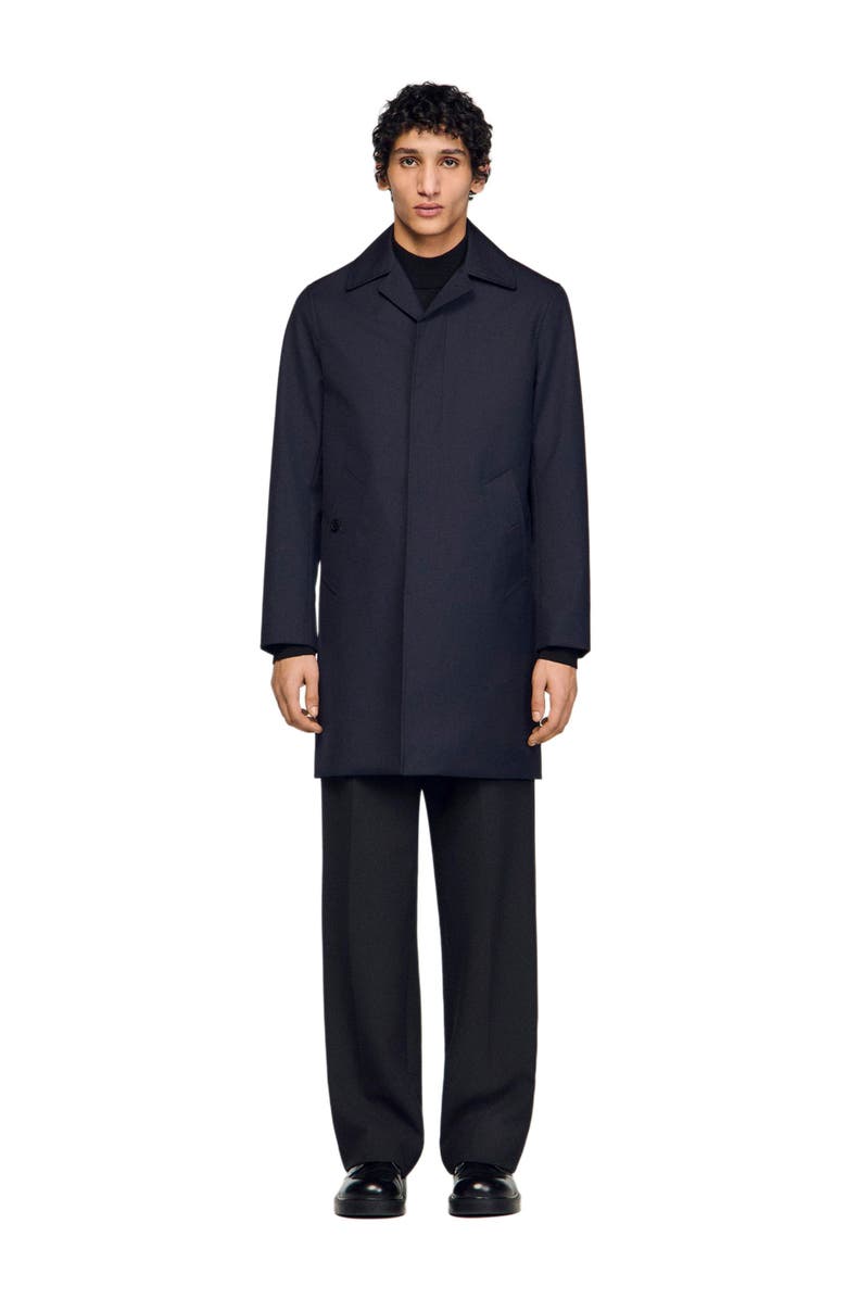 SANDRO Waterproof raincoat, Main, color, Navy Blue