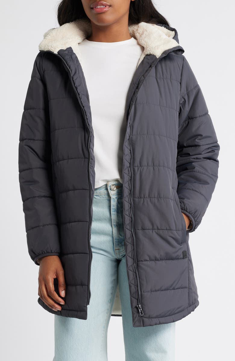 Rip Curl Anti-Series Anoeta Water Repellent Longline Quilted Coat, Main, color, 