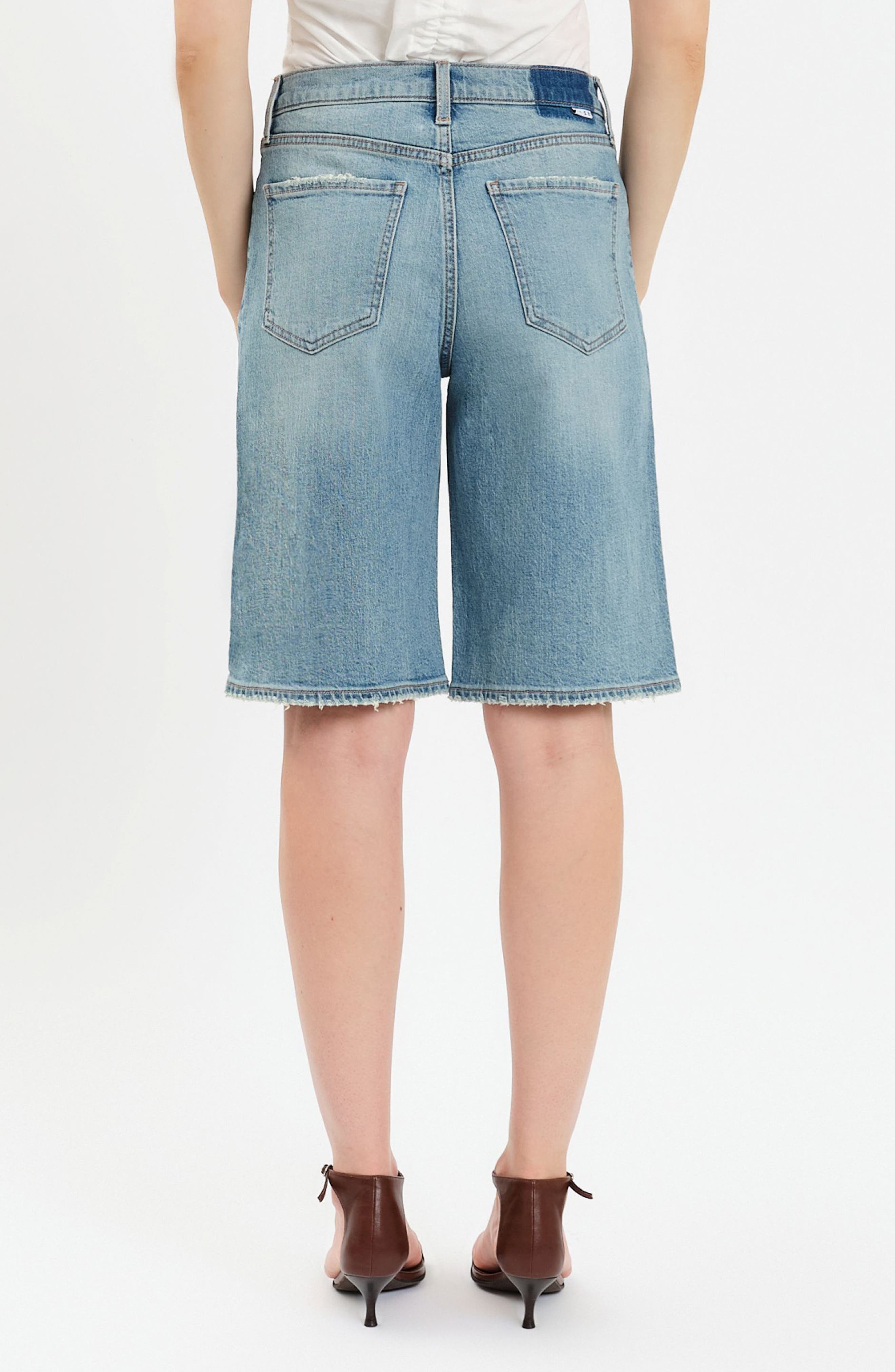 Cruiser Distressed Denim Bermuda Shorts - image 2