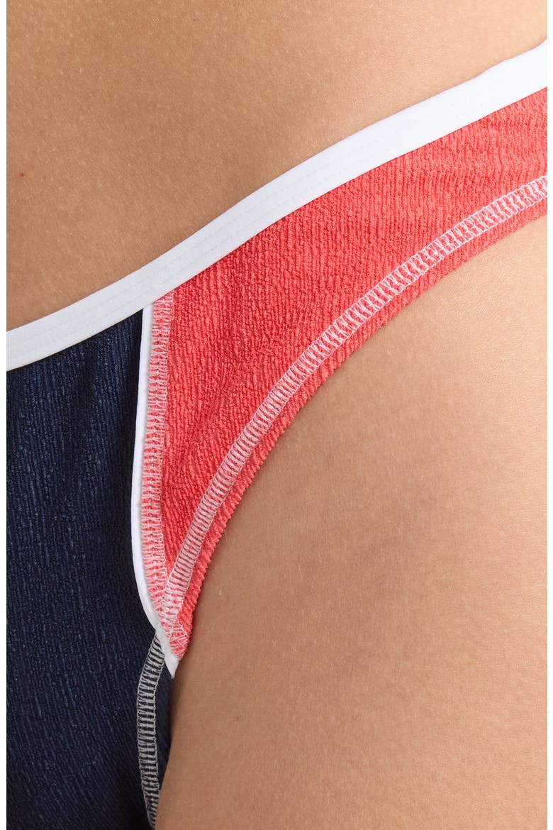 Surf Tide High Leg Bikini Bottoms, Alternate, color, DARK NAVY