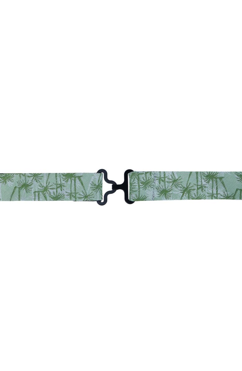 Trafalgar Nohea Palm Tree Linen Blend Novelty Bow Tie, Alternate, color, Green